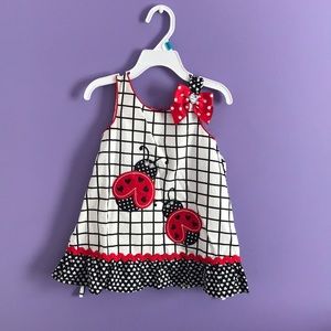 Spring/Summer Checkered Ladybug Dress